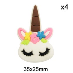 Aplique de PVC - Unicornio - Pack de 4