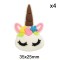 Aplique de PVC - Unicornio - Pack de 4