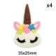 Aplique de PVC - Unicornio - Pack de 4