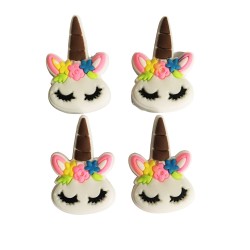 Aplique de PVC - Unicornio - Pack de 4