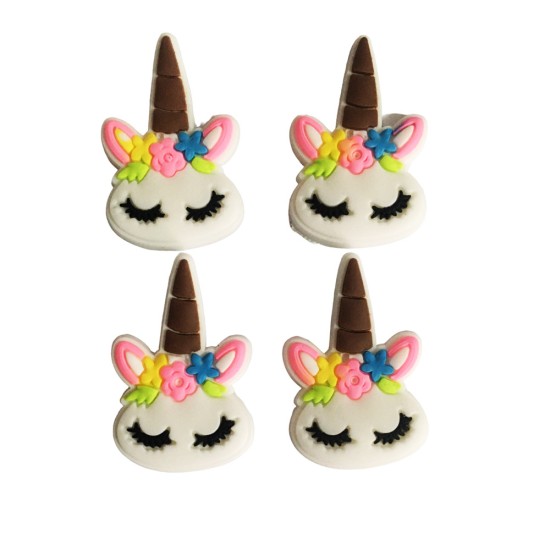 Aplique de PVC - Unicornio - Pack de 4