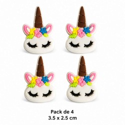Aplique de Goma - Unicornio - Pack de 4