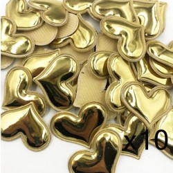 Corazón Brillante Espejo DORADO - Pack de 10 unidades✔️
