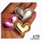 Corazón Acolchado Metalizado - Pack de 10 unidades✔️