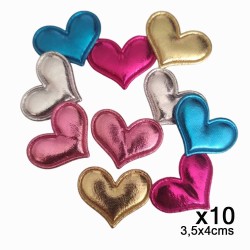 Corazón Acolchado Metalizado - Pack de 10 unidades✔️