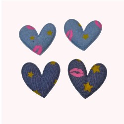 Corazón de Mezclilla Acolchado -  Pack de 4✔️