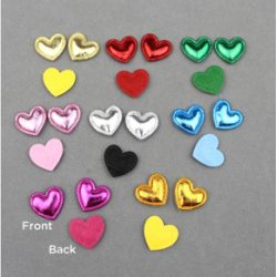 Mini Corazón Brillante de Tela Acolchada - Pack de 25 unidades