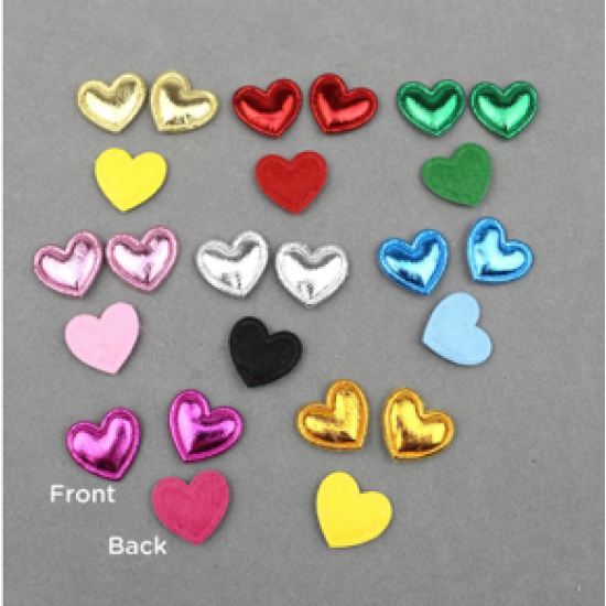 Mini Corazón Brillante de Tela Acolchada - Pack de 25 unidades