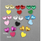 Mini Corazón Brillante de Tela Acolchada - Pack de 25 unidades
