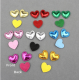 Mini Corazón Brillante de Tela Acolchada - Pack de 25 unidades