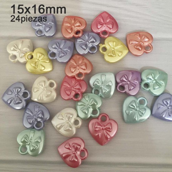 Apliques - Corazones de Colores - 24 piezas