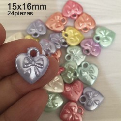 Apliques - Corazones de Colores - 24 piezas