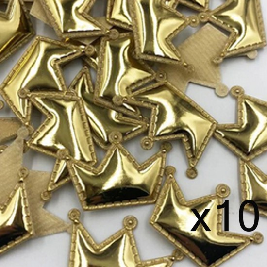 Corona Brillante Espejo Dorado - Pack de 10