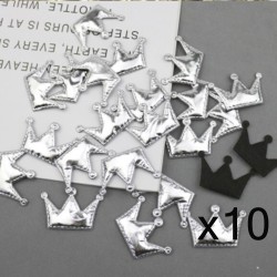 Corona de Tela Acolchada - Plateado - (Pack de 10)