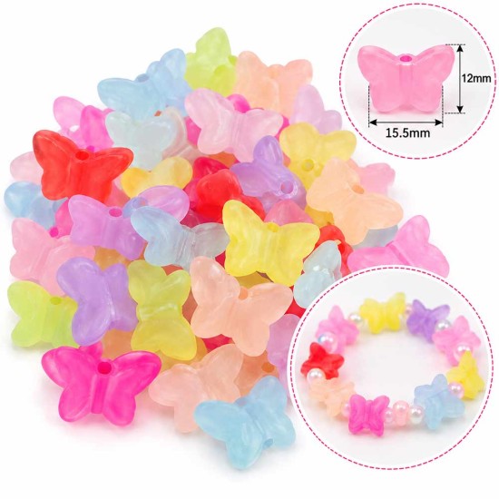 Cuentas para Pulseras Mariposas 2 (12x15.5mm) 