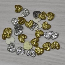 Aplique de Glitter y Fieltro - Minicorazón (x30)