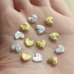 Aplique de Glitter y Fieltro - Minicorazón (x30)
