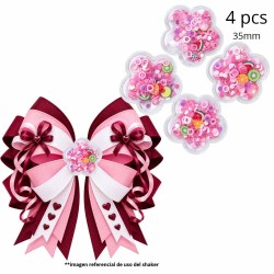 Apliques PVC Shaker Flor #3 - Pack de 4 
