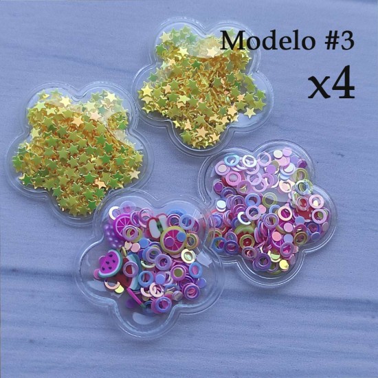 Apliques PVC Shaker Variados Modelos - Pack de 4 