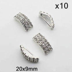 Hebillas de Strass Metal Plateadas - Pack de 10pcs