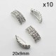 Hebillas de Strass Metal Plateadas - Pack de 10pcs