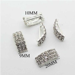 Hebillas de Strass Metal Plateadas - Pack de 10pcs