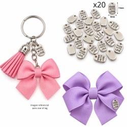 Tags MADE WITH LOVE - Aleación de metal PLATEADO (Pack 20uds)