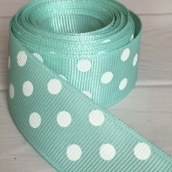 Cinta Gross de Lunares (25mm) - Rollo 5 metros - Menta