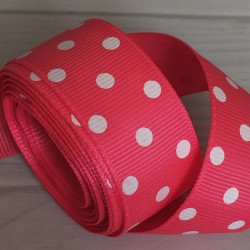 Cinta Gross de Lunares (25mm) - Rollo 5 metros - Rosado Barbie