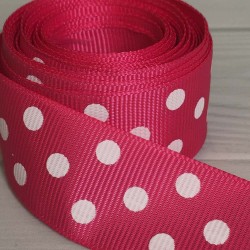 Cinta Gross de Lunares (25mm) - Rollo 5 metros - Fucsia