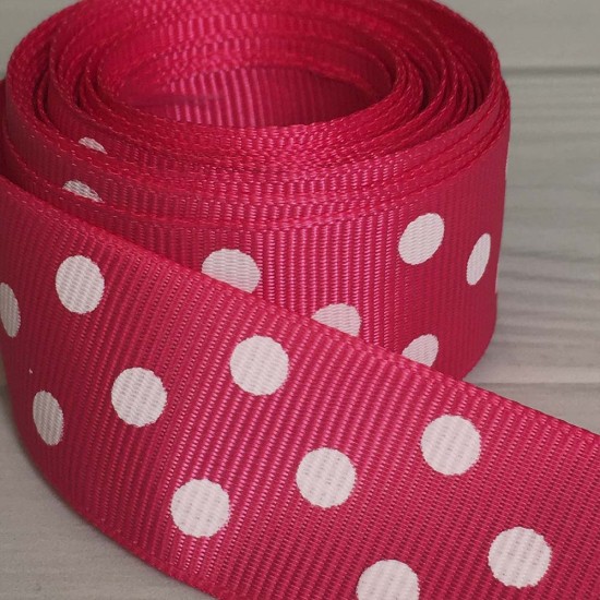 Cinta Gross de Lunares (25mm) - Rollo 5 metros - Fucsia