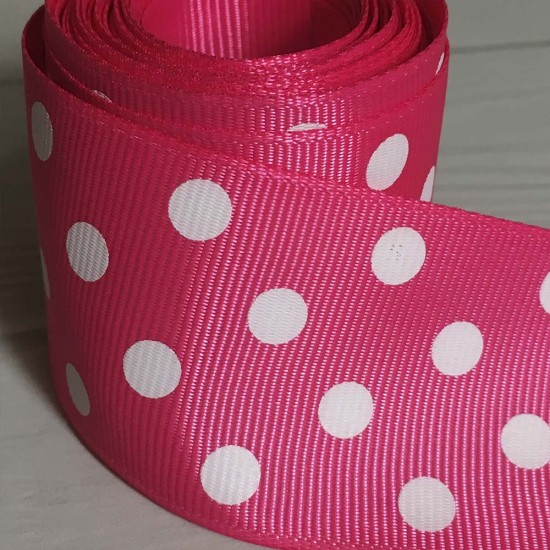 Cinta Gross de Lunares (38mm) - Rollo 5 metros - Fucsia