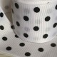 Cinta Gross de Lunares (38mm) - Rollo 5 metros - Blanco con Puntos Negros