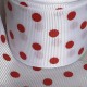 Cinta Gross de Lunares (38mm) - Rollo 5 metros - Blanco con Puntos Rojos