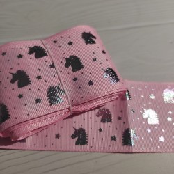 Cinta Gros (50mm) FOIL - Pieza 5 metros - Unicornio Rosa✔️