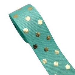 Cinta Gros AAA Foil por Metro (38mm) - Lunares Menta