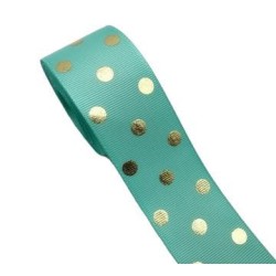 Cinta Gros AAA Foil por Metro (38mm) - Lunares Menta