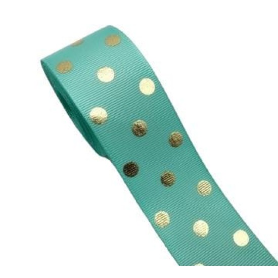 Cinta Gros AAA Foil por Metro (38mm) - Lunares Menta
