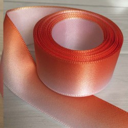 Cinta Satinada Raso (25mm) - Degradé Naranja y Blanco - 5metros -  