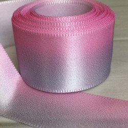 Cinta Satinada Raso (25mm) - Degradé Rosado y Gris - 5 metros-