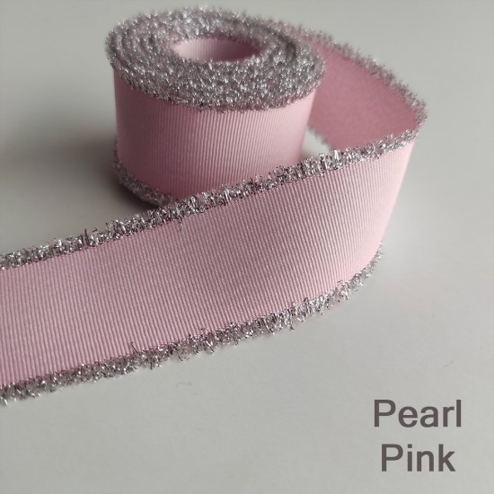 Cinta Gros Flecos Foil (38mm) - ROSADO PERLADO #123 - Pack 5 metros