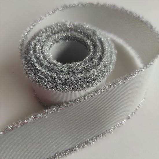 Cinta Gros Flecos Foil (38mm) GRIS CLARO #007 - Pack 5 metros