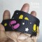 Cinta Gros #5 Estampados Piecitos y Estrellas Negro - 5 metros de 25mm