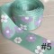 Cinta Gros #5 Estampados Flores Menta - 5 metros de 25mm 