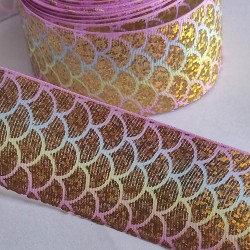 Cinta Gros AAA Foil Por Metro (38mm) - Escamas Foil Dorado