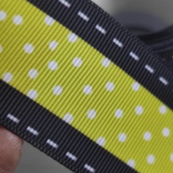 Cinta Gros AAA Por Metro (38mm) - Amarillo Lineas✔️