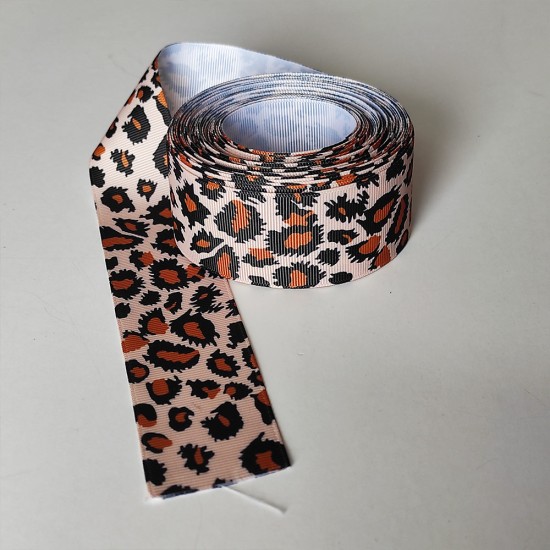 Cinta Gross Animal Print Rollo 5 metros - Leopardo Claro (38mm) ✔️ 