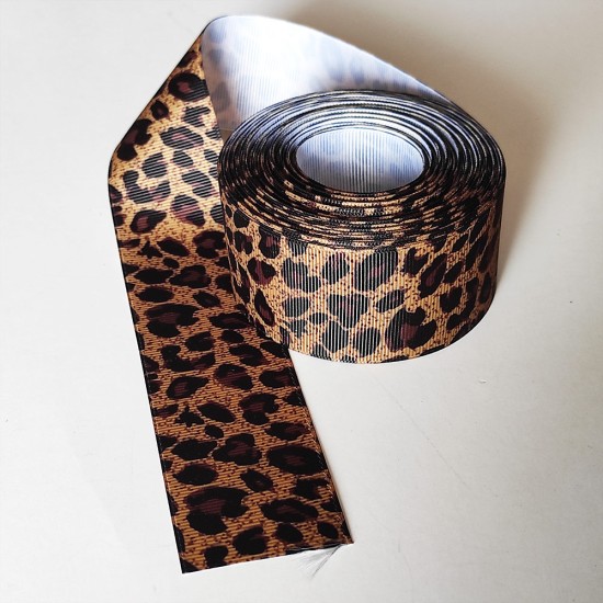 Cinta Gross  Animal Print Rollo 5 metros - Leopardo Oscuro (38mm) ✔️ 