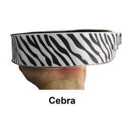 Cinta Gross Animal Print Rollo 5 metros - Cebra (38mm) ✔️ 