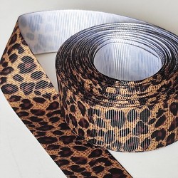 Cinta Gross Animal Print Rollo 5 metros - Leopardo Oscuro (25mm) ✔️
